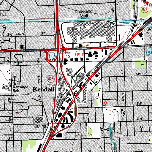 Topographic Map of City College Miami Campus Library, FL