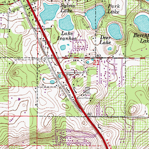 Topographic Map of Church of God of Lady Lake, FL
