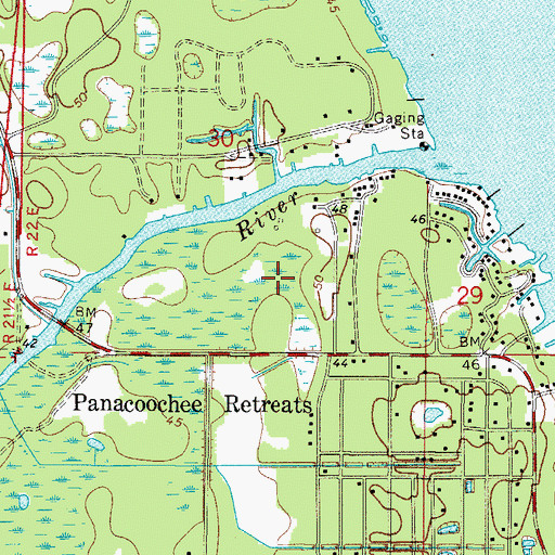 Topographic Map of Panacoochee Park Mobile Home Park, FL