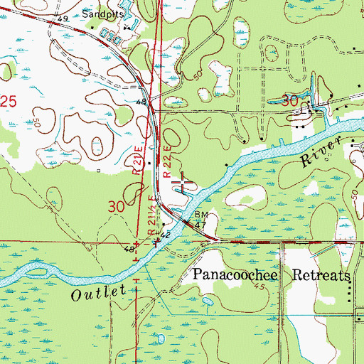 Topographic Map of River Estates Mobile Home Park, FL