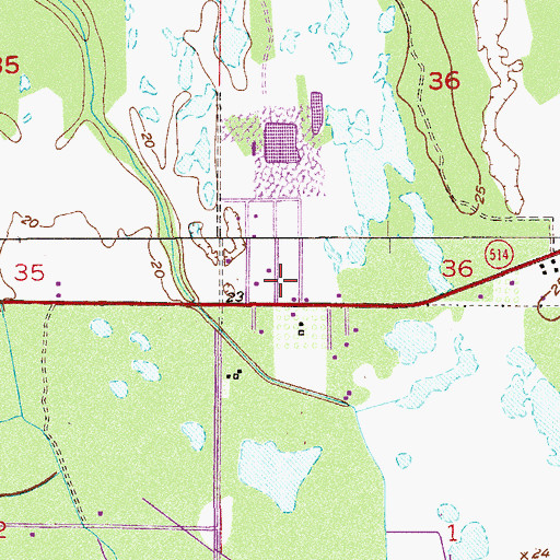 Topographic Map of Malabar Post Office, FL
