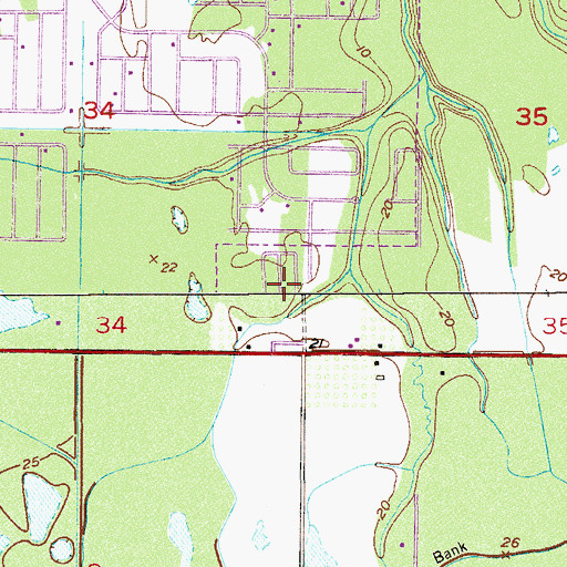 Topographic Map of Enchanted Lakes Estates Mobile Home Park, FL