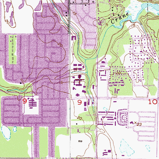 Topographic Map of Florida Institute of Technology Academic Quad, FL