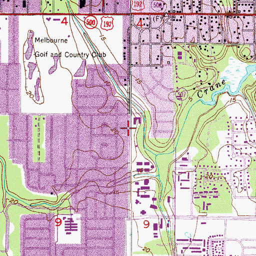 Topographic Map of Florida Institute of Technology Alumni House, FL