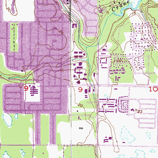 Topographic Map of Florida Institute of Technology Crawford Building, FL