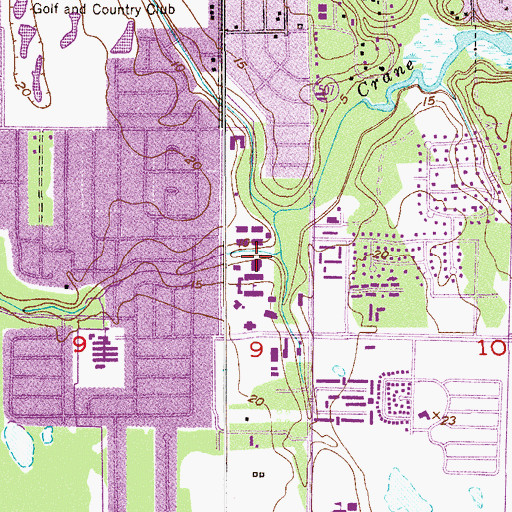 Topographic Map of Florida Institute of Technology Denius Student Center, FL