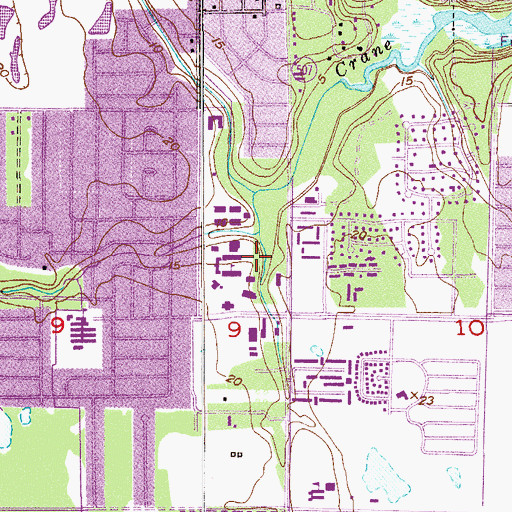 Topographic Map of Florida Institute of Technology Evans Library, FL