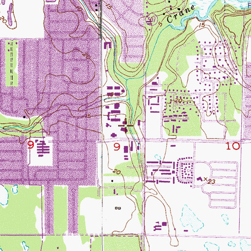 Topographic Map of Florida Institute of Technology Gleason Performing Arts Center, FL