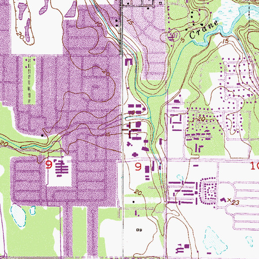 Topographic Map of Florida Institute of Technology Miller Building, FL
