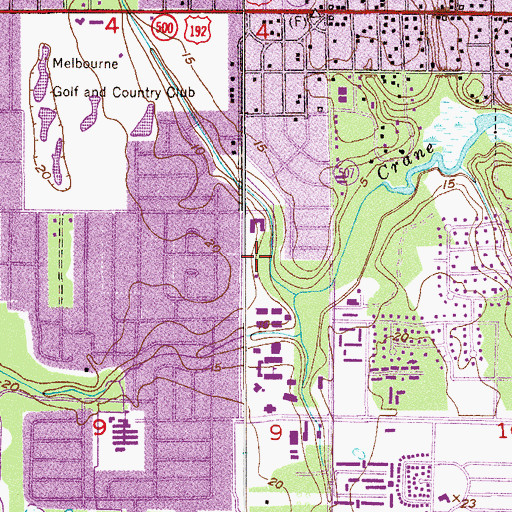 Topographic Map of Florida Institute of Technology Roberts Hall, FL