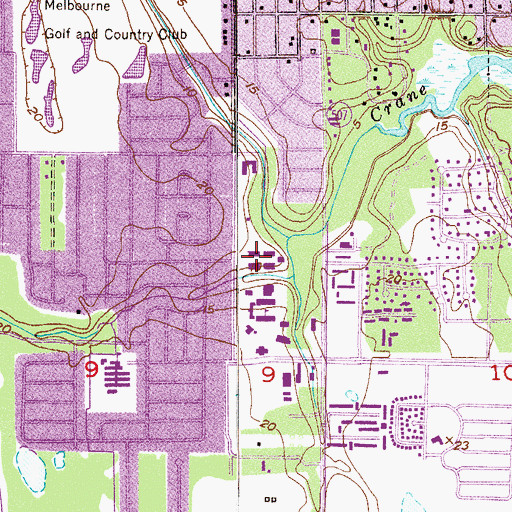 Topographic Map of Florida Institute of Technology Shaw Hall, FL