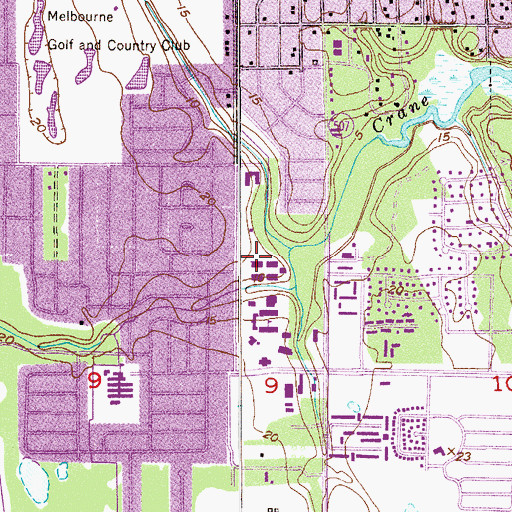 Topographic Map of Florida Institute of Technology Wood Hall, FL