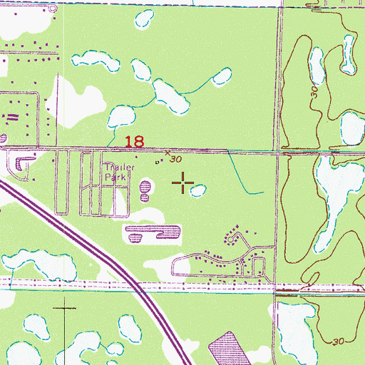 Topographic Map of Quail Run Mobile Home Estates, FL