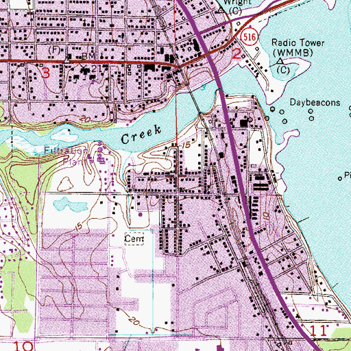 Topographic Map of Allen Chapel African Methodist Episcopal Church, FL