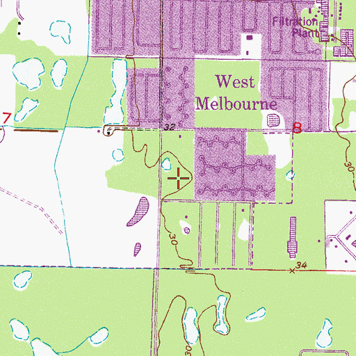 Topographic Map of Church of Christ of Melbourne, FL