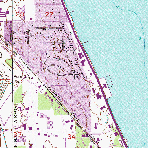 Topographic Map of The Church at Melbourne, FL