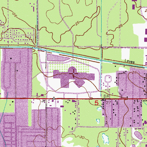 Topographic Map of Melbourne Square Mall, FL