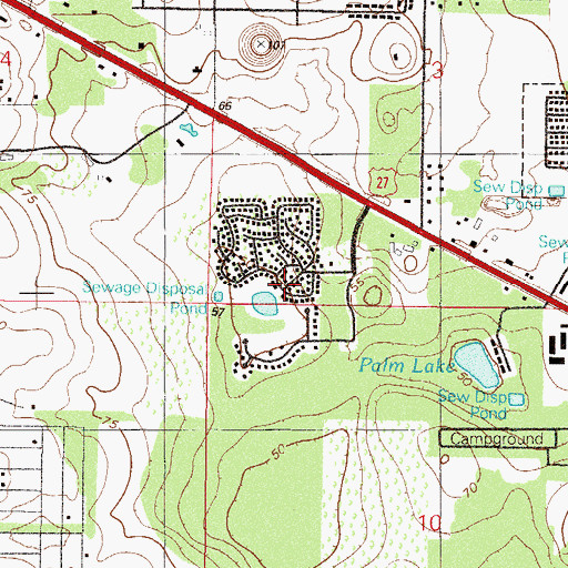 Topographic Map of Foxwood Farms Mobile Home Park, FL