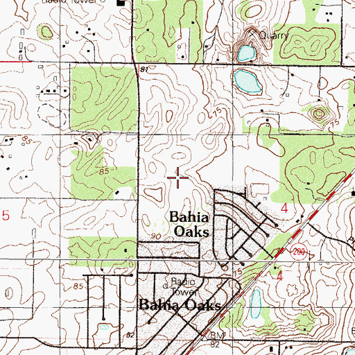 Topographic Map of Fairfield Village of Ocala Mobile Home Park, FL