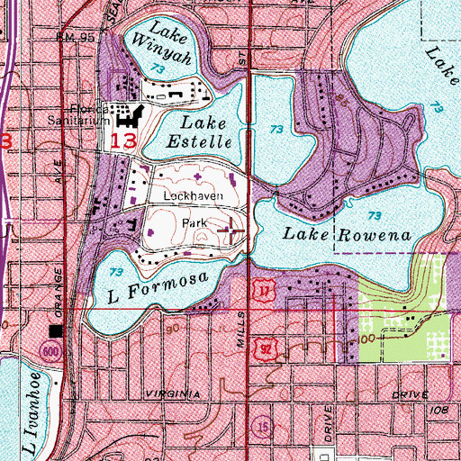 Topographic Map of Mennello Museum of American Folk Art, FL