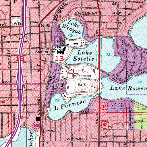 Topographic Map of Orlando Science Center and Dr Phillips Cinedome, FL