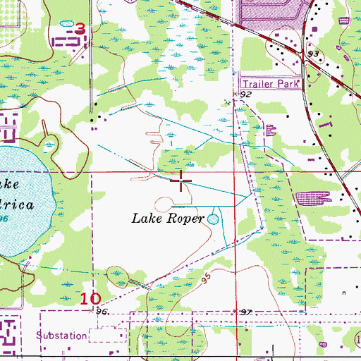 Topographic Map of Ravines Golf Club, FL