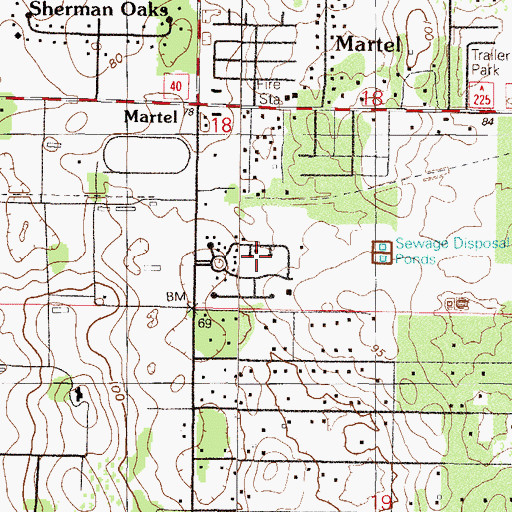 Topographic Map of The Falls of Ocala Mobile Home Park, FL