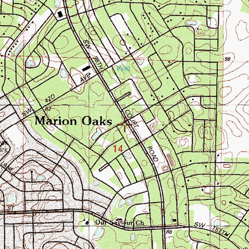 Topographic Map of Hebron Evangelical Church, FL