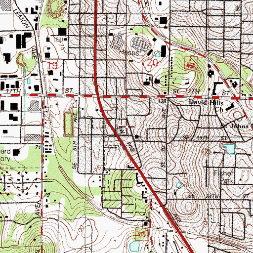 Topographic Map of Ocala Worship Center, FL