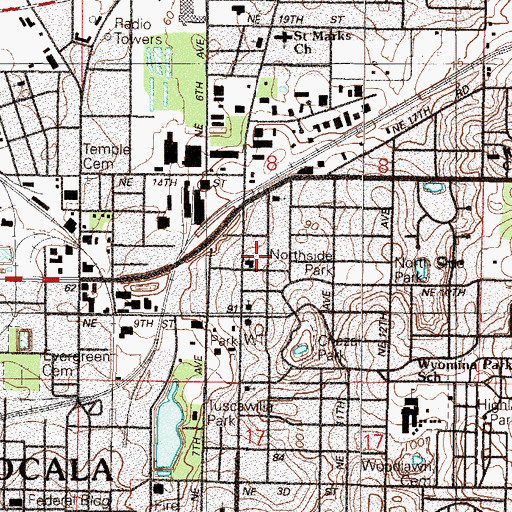 Topographic Map of Temple Beth Shalom Jewish, FL