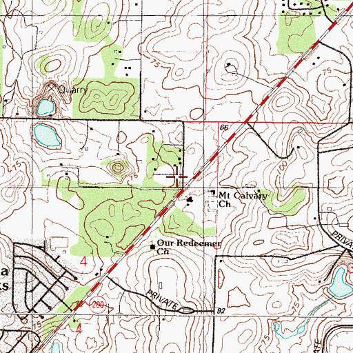 Topographic Map of The Rock Family Church, FL