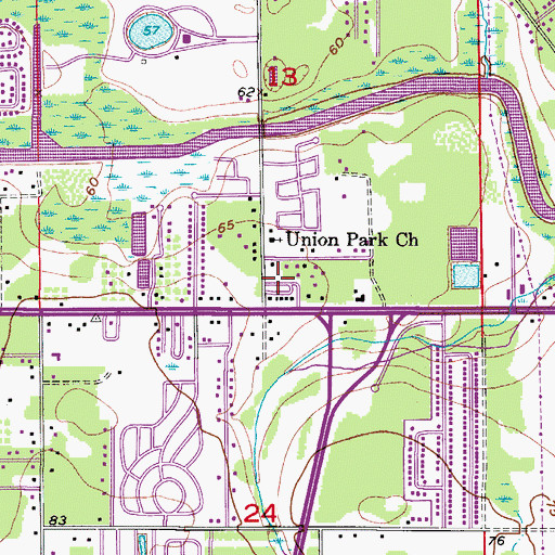Topographic Map of Belvins Trailer Park, FL