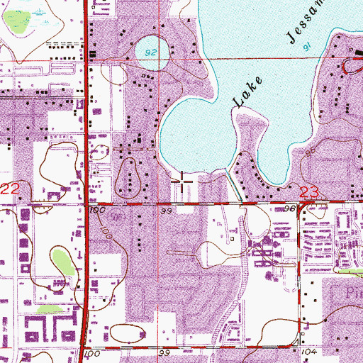 Topographic Map of Cypress Shores Mobile Home Park, FL