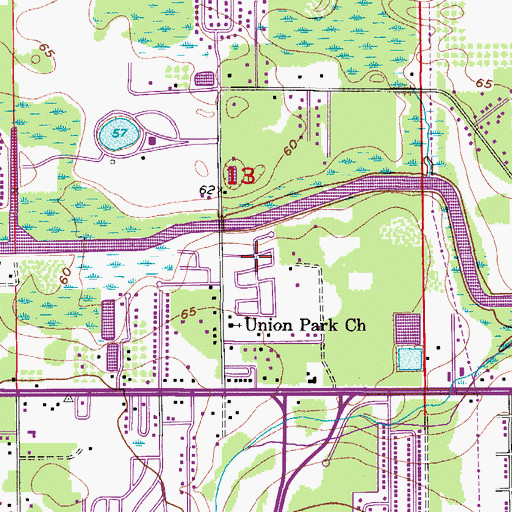 Topographic Map of Colonial Village Mobile Home Park, FL