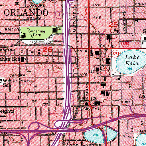 Topographic Map of Century Plaza, FL