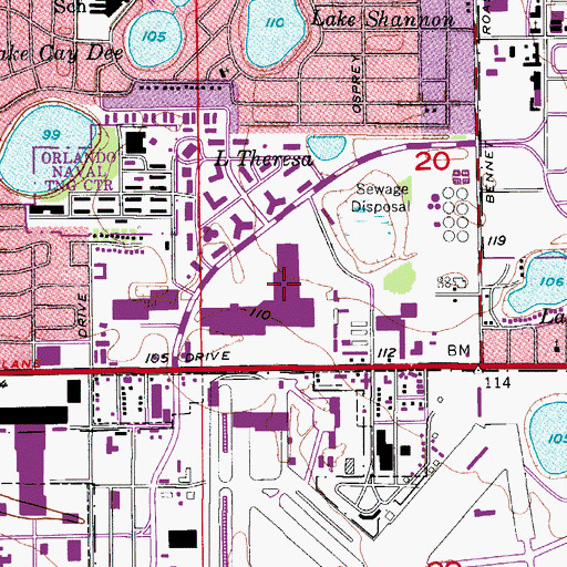 Topographic Map of Fashion Square Mall, FL