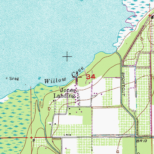 Topographic Map of Black Hammock Fish Camp and Marina, FL