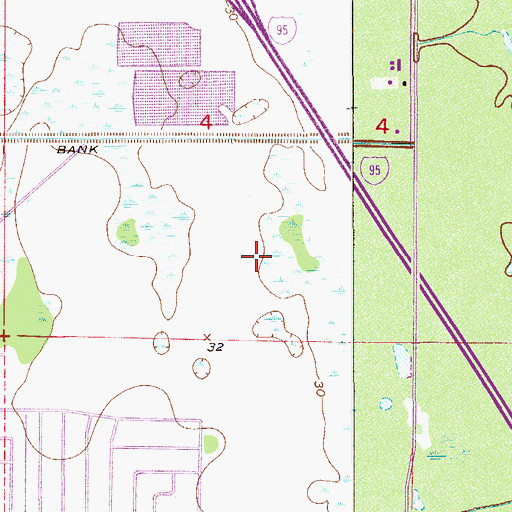 Topographic Map of Brevard Community College Palm Bay Campus Ropes Course, FL