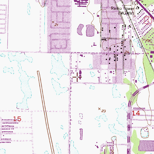 Topographic Map of Agape Community Church, FL