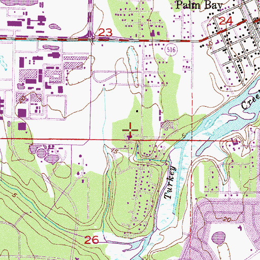Topographic Map of First Baptist Church of Palm Bay, FL