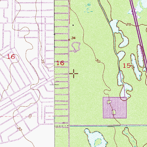 Topographic Map of South Babcock Street Baptist Church, FL
