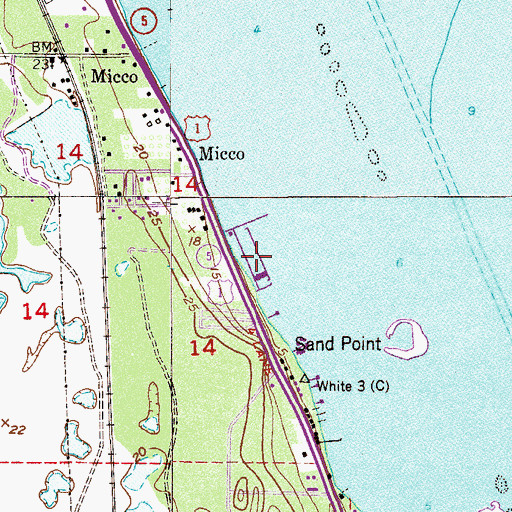Topographic Map of Miners Marina, FL