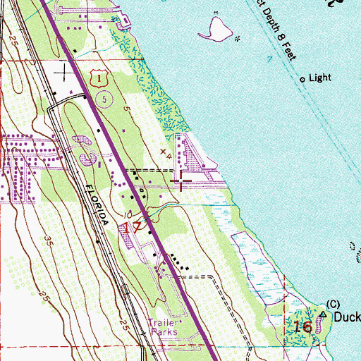 Topographic Map of Dun Runnin Park Mobile Home Park, FL