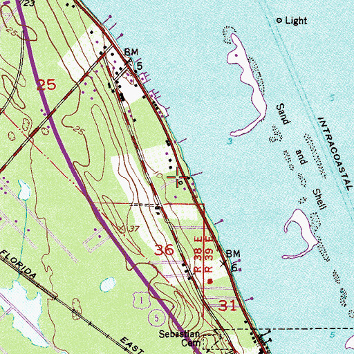 Topographic Map of Karrs Riverland Mobile Home Park, FL