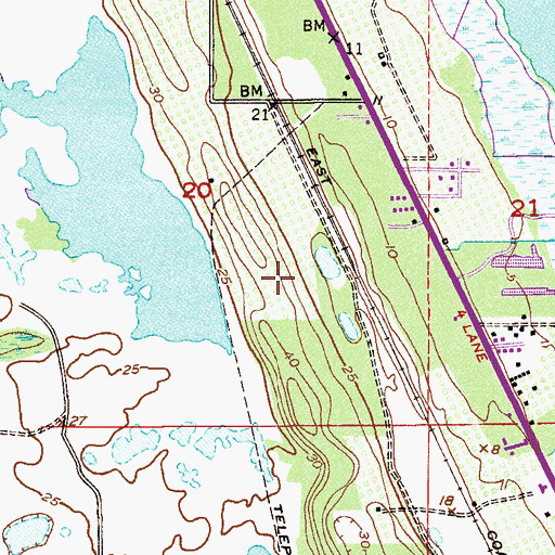 Topographic Map of Palm Lake Club Mobile Home Park, FL