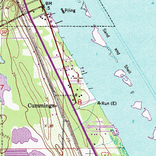 Topographic Map of Pelican's Landing of Sebastian Mobile Home Park, FL