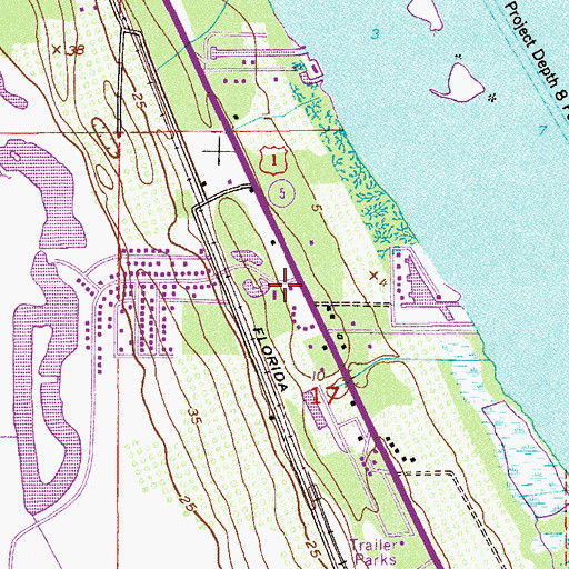 Topographic Map of Trinity Lutheran Church, FL