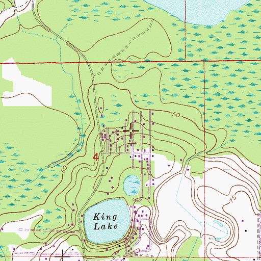 Topographic Map of Deep Woods Mobile Home Park, FL