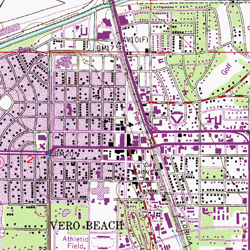 Topographic Map of Vero Heritage Center, FL