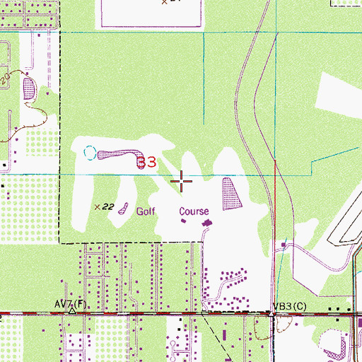 Topographic Map of Villa del Ray Golf Course, FL
